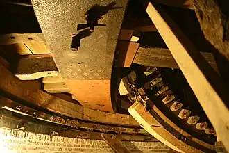 Een van de geklonken ijzeren voeghouten