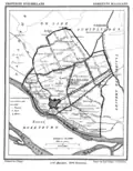 Burgersdijk bovenaan in 1867 op een kaart van de gemeente Maasland.