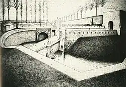Westelijk aanzicht (J. Brabant, ca. 1865)