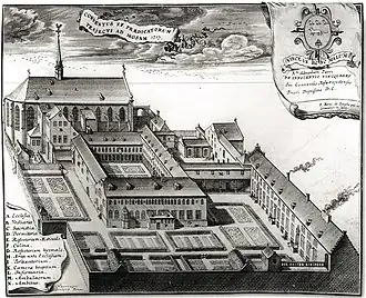 Dominicanenklooster (gravure Jacob Harrewijn, 1717)