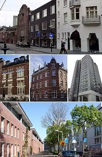Impressies van Hoge Barakken en Lage Barakken: Palace-complex vanaf de hoek Wycker Brugstraat · Lage Barakken 7 · Lage Barakken 71 · Toren van Siza · Hoge Barakken, gezien naar het oosten