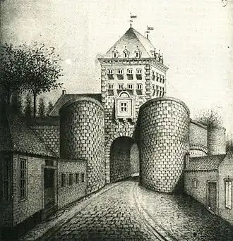 De stadszijde van de Sint-Pieterspoort, 1806