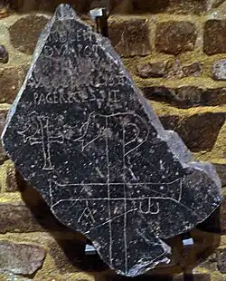 Vroegchristelijke grafsteen in de oostcrypte