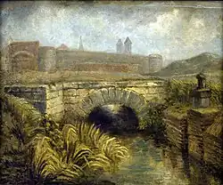 Jekerbrug bij de poort (A. Schaepkens, ca. 1860?)