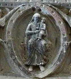 Detail benedenpaneel: Madonna met Kind