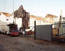 Bouwterrein Theater aan het Vrijthof, zijde Statenstraat, 1990
