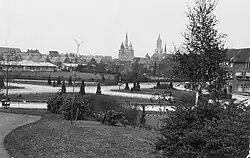 Zicht vanaf bastion Waldeck op het Tongerseplein, 1928