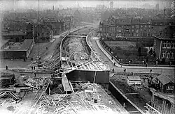 Bouw viaduct Wilhelminasingel, 1930