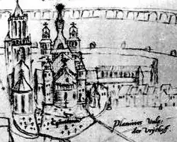 Oudste plattegrond Maastricht, ca. 1585