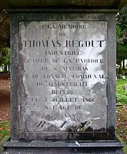 Grafschrift Thomas Regout