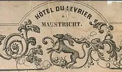 Detail reclameprent met hazewindhond