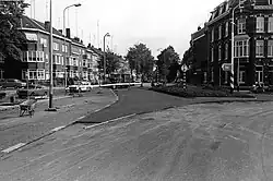 Wegwerkzaamheden Koningin Emmaplein en Statensingel, 1974