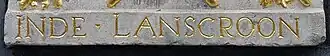 Detail gevelsteen INDE LANSCROON, ca. 1700