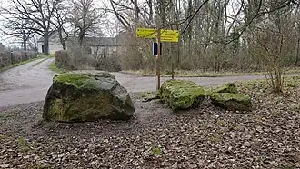 Rotsblokken aan de rand van het Slavantebos
