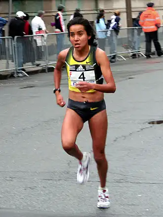 Madaí Pérez op de Boston Marathon 2007