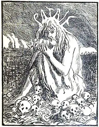 Afbeelding van een ghoul uit Le Péril anarchiste, 1894