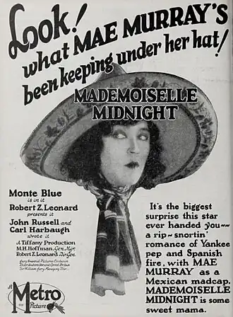 Advertentie voor Mademoiselle Midnight
