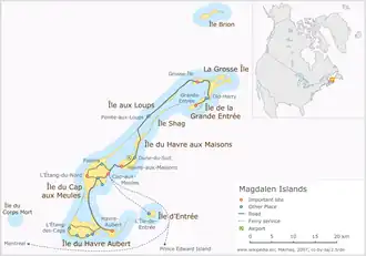 Kaart van Magdalena-eilanden