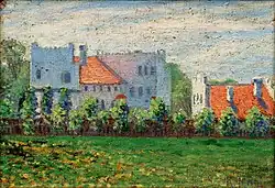 Gezicht op een landhuis