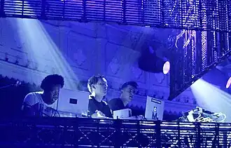 v.l.n.r. Benga, Artwork, Skream