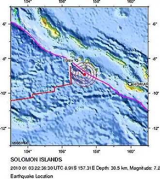 Epicentrum van de aardbeving