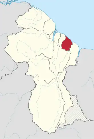 Kaart van Mahaica-Berbice