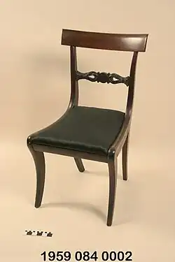 Stoel van mahonie, circa 1830