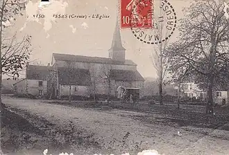 Oude postkaart met kerk Saint-Sébastiien