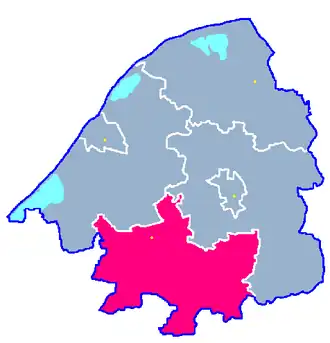 Ligging van de gemeente binnen de powiat