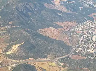 De Ma-1 gezien vanuit de lucht ten westen van Palma