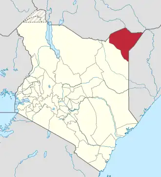 Kaart van Mandera County
