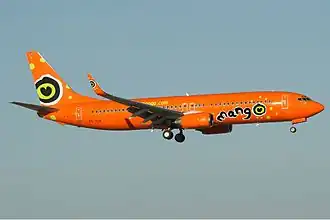 Een Boeing 737-800 van Mango Airlines