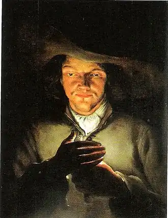 Man met brandende kaars, 1700