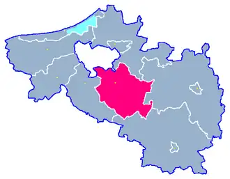 Ligging van de gemeente binnen de powiat