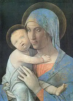 Andrea Mantegna, Madonna met Kind, tüchlein, ca. 1480
