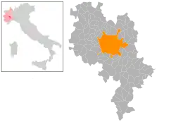 Locatie van Asti in Asti