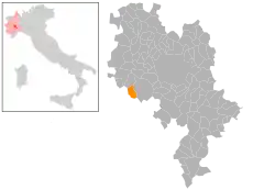 Locatie van Cisterna d'Asti in Asti (AT)
