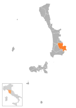 Locatie van Suvereto in Livorno (LI)