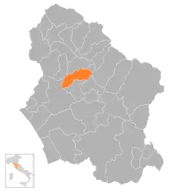 Locatie van Molazzana in Lucca (LU)