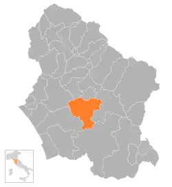 Locatie van Pescaglia in Lucca (LU)