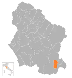 Locatie van Porcari in Lucca (LU)