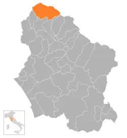 Locatie van Sillano in Lucca (LU)