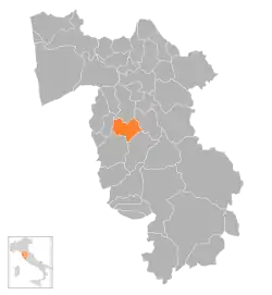 Locatie van Casciana Terme in Pisa (PI)