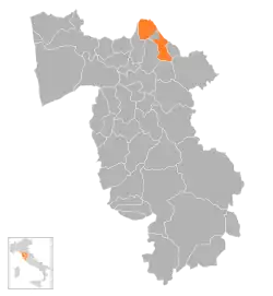 Locatie van Castelfranco di Sotto in Pisa (PI)