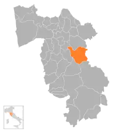 Locatie van Peccioli in Pisa (PI)
