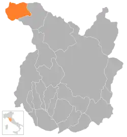 Locatie van Abetone in Pistoia (PT)