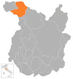 Locatie van Cutigliano in Pistoia (PT)