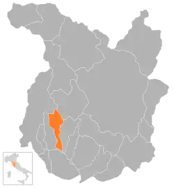 Locatie van Massa e Cozzile in Pistoia (PT)