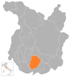 Locatie van Monsummano Terme in Pistoia (PT)