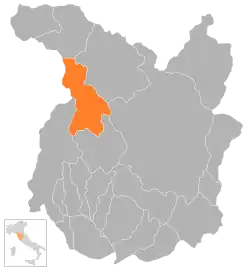 Locatie van Piteglio in Pistoia (PT)